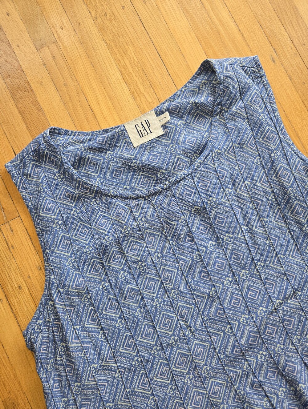 GAP Blue Geometric Print Sleeveless Maxi Dress